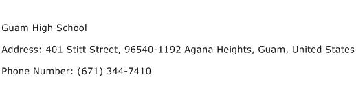 Guam High School Address Contact Number