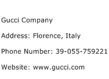 Gucci Company Address Contact Number