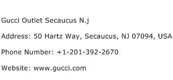 Gucci Outlet Secaucus N.j Address Contact Number