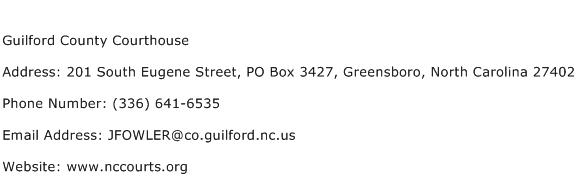 Guilford County Courthouse Address Contact Number