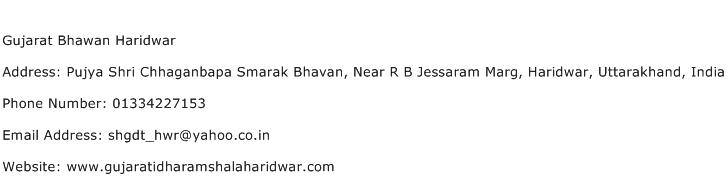 Gujarat Bhawan Haridwar Address Contact Number