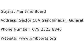 Gujarat Maritime Board Address Contact Number