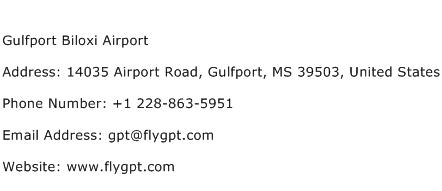 Gulfport Biloxi Airport Address Contact Number