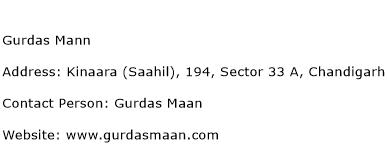 Gurdas Mann Address Contact Number