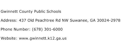 Gwinnett County Public Schools Address Contact Number