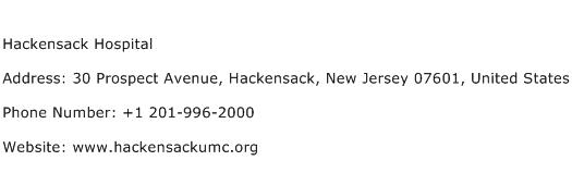 Hackensack Hospital Address Contact Number