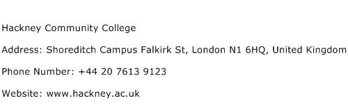 Hackney Community College Address Contact Number