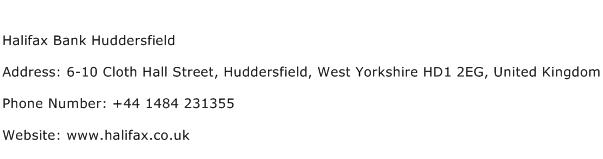 Halifax Bank Huddersfield Address Contact Number