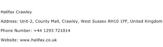 Halifax Crawley Address Contact Number