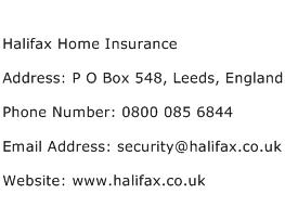 Halifax Home Insurance Address Contact Number