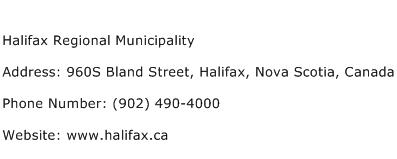 Halifax Regional Municipality Address Contact Number