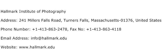 Hallmark Institute of Photography Address Contact Number