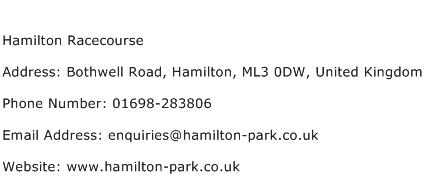 Hamilton Racecourse Address Contact Number
