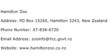 Hamilton Zoo Address Contact Number