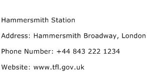 Hammersmith Station Address Contact Number
