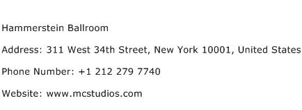 Hammerstein Ballroom Address Contact Number