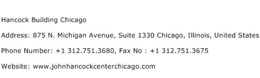 Hancock Building Chicago Address Contact Number