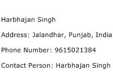 Harbhajan Singh Address Contact Number