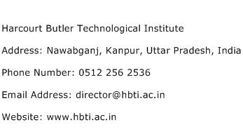 Harcourt Butler Technological Institute Address Contact Number