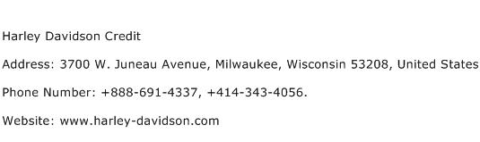 Harley Davidson Credit Address Contact Number