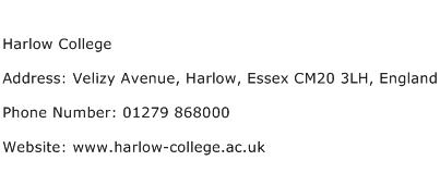 Harlow College Address Contact Number
