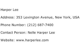 Harper Lee Address Contact Number