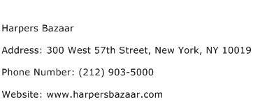 Harpers Bazaar Address Contact Number