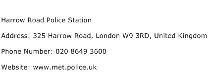 Harrow Road Police Station Address Contact Number
