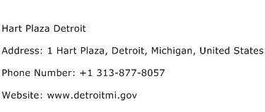 Hart Plaza Detroit Address Contact Number