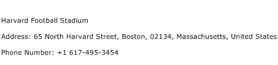 Harvard Football Stadium Address Contact Number