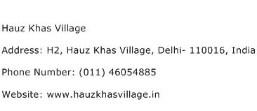 Hauz Khas Village Address Contact Number