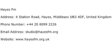 Hayes Fm Address Contact Number