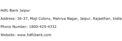 Hdfc Bank Jaipur Address Contact Number