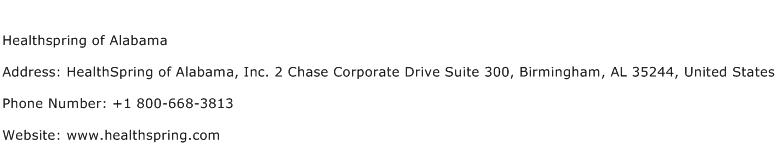 Healthspring of Alabama Address Contact Number