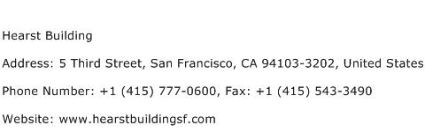 Hearst Building Address Contact Number