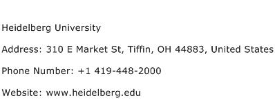 Heidelberg University Address Contact Number