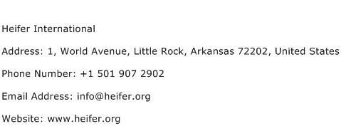 Heifer International Address Contact Number
