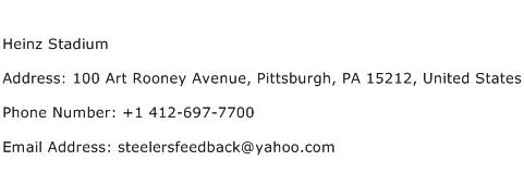 Heinz Stadium Address Contact Number