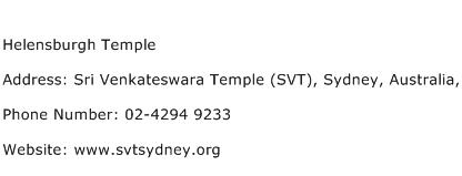 Helensburgh Temple Address Contact Number