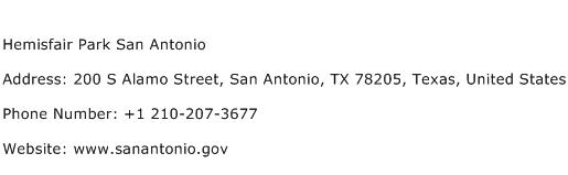 Hemisfair Park San Antonio Address Contact Number