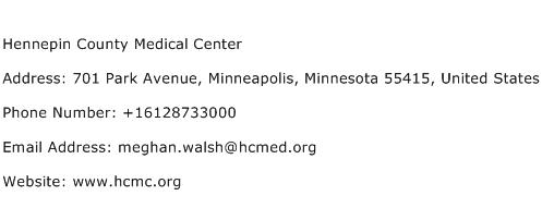 Hennepin County Medical Center Address Contact Number