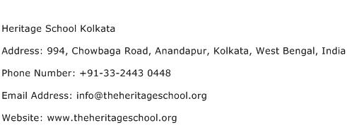 Heritage School Kolkata Address Contact Number