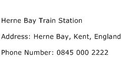 Herne Bay Train Station Address Contact Number
