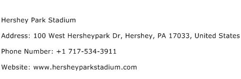 Hershey Park Stadium Address Contact Number