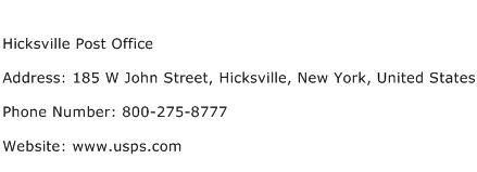 Hicksville Post Office Address Contact Number