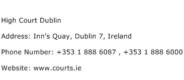 High Court Dublin Address Contact Number