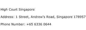 High Court Singapore Address Contact Number