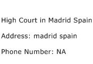 High Court in Madrid Spain Address Contact Number
