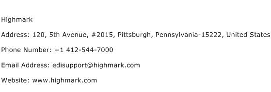 Highmark Address Contact Number