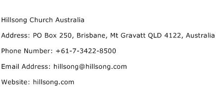 Hillsong Church Australia Address Contact Number